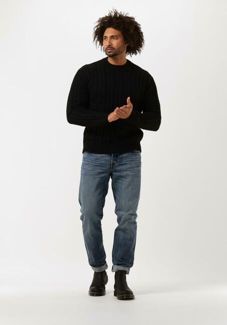 Schwarze EDWIN Pullover TWISTED CREW NECK SWEATER - large