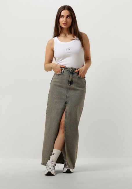 Hellblau CALVIN KLEIN Maxirock FRONT SPLIT MAXI DENIM SKIRT - large