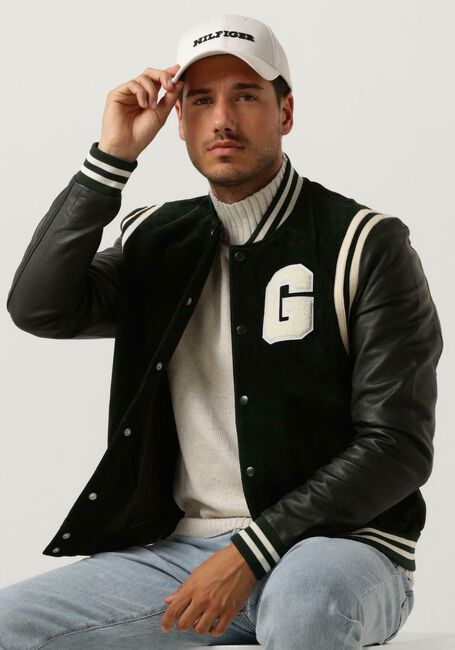 Grüne GOOSECRAFT Lederjack GC MELROSE BOMBER - large
