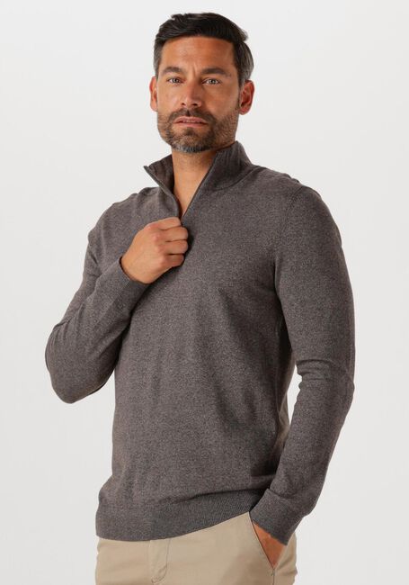 Braune SELECTED HOMME Pullover SLHBERG HALF ZIP CARDIGAN NOOS - large