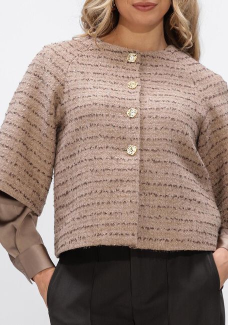 Taupe NEO NOIR Jack ROSELLA BOUCLE MINI JACKET - large