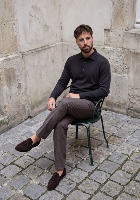 Braune PROFUOMO Pullover LUXURY BASIC - large