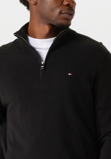 Schwarze TOMMY HILFIGER Pullover PIMA ORG CTN CASHMERE ZIP MOCK - large