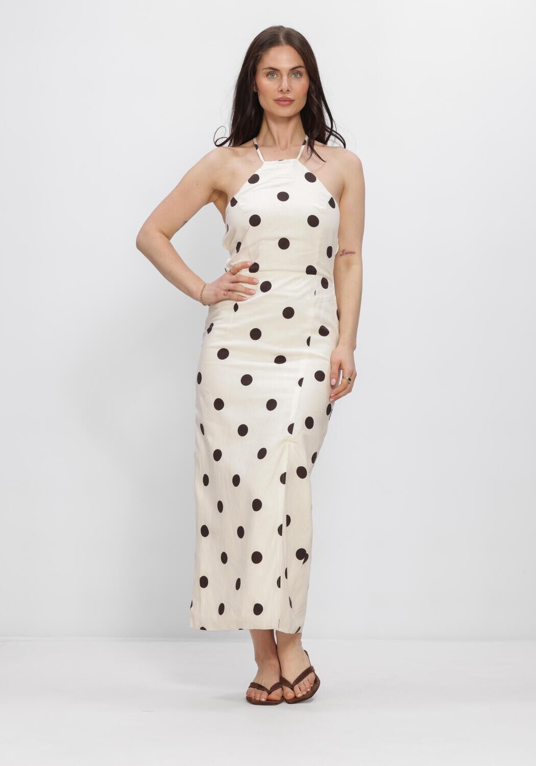 Ecru GRACE & MILA Midikleid SS26210010 - large