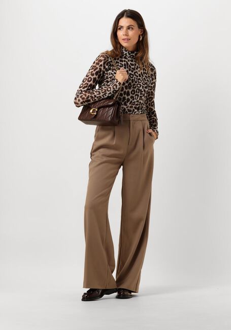 Braune CATWALK JUNKIE Tops & T-shirts MESH TURTLE NECK LEOPARD LONG SLEEVE - large