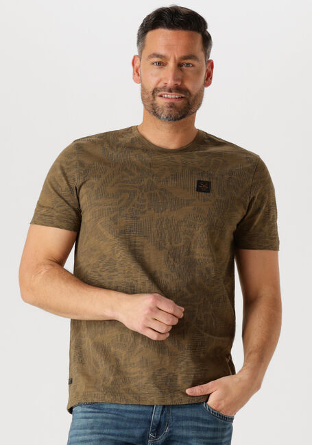 Grüne PME LEGEND T-shirt SHORT SLEEVE R-NECK SLUB JERSEY AOP - large