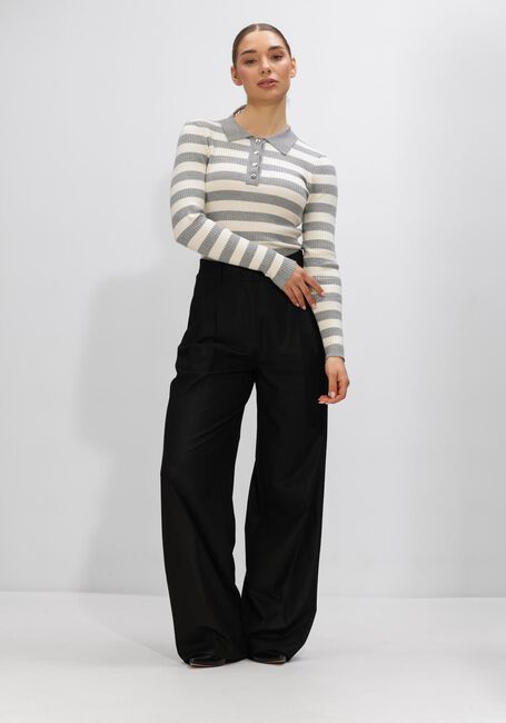 Hellgrau CO'COUTURE Pullover & Cardigans BONNY STRIPE L/S POLO KNIT - large