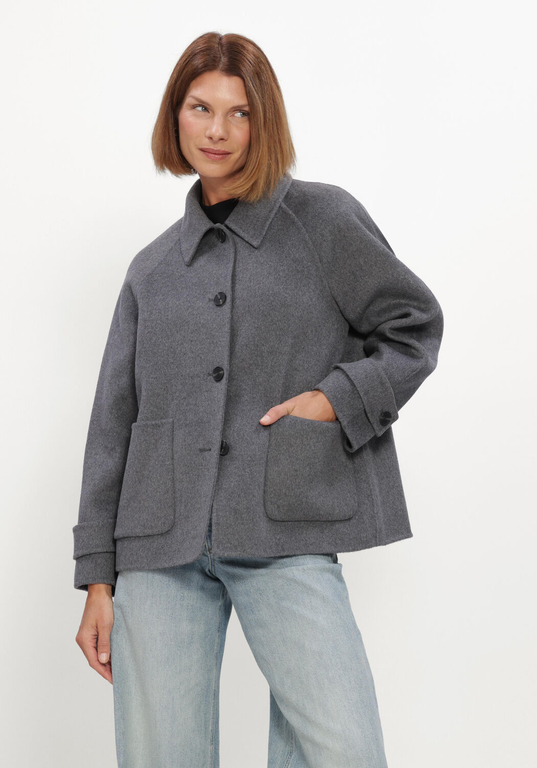 Graue WITHBLACK Jack WBLLUCIA MEL WOOL JACKET - large