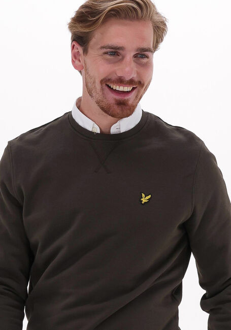 Olive LYLE & SCOTT Pullover CREW NECK SWEATSHIRT - large