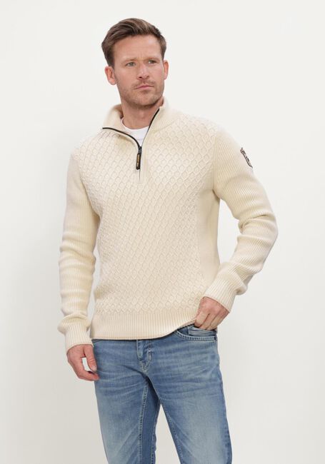 Ecru PME LEGEND Pullover HALF ZIP COLLAR COTTON - large