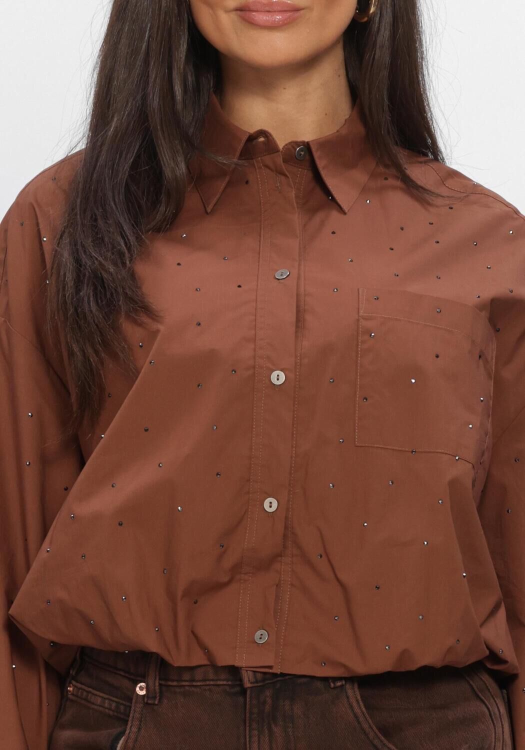 Braune AAIKO Blusen MIKKIE STRASS CO 518 - large