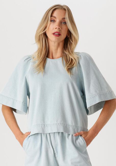Hellblau BY-BAR Blusen OLIVIA BLEECHED DENIM BLOUSE - large