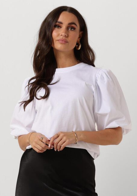 Weiße NOTRE-V T-shirt NV-DOLF PUFF SLEEVE TOP - large
