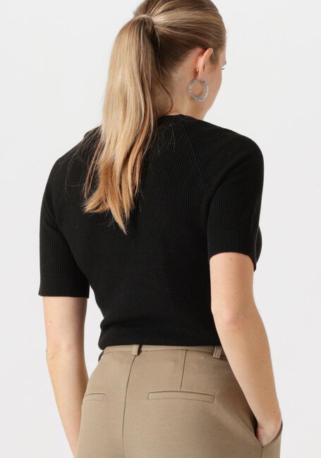 Schwarze SELECTED FEMME T-shirt SLFELINNA NEW SS KNIT TOP - large