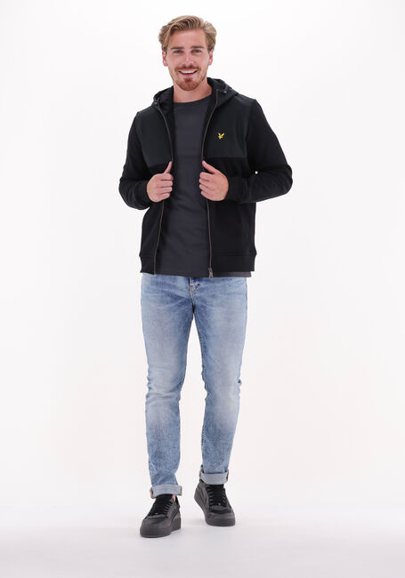 Schwarze LYLE & SCOTT Jack SOFTSHELL JERSEY ZIP HOODIE - large