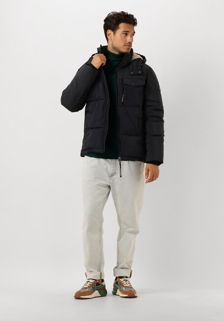 Schwarze SCOTCH & SODA Wattierte Jack HOODED PUFFER JACKET - large