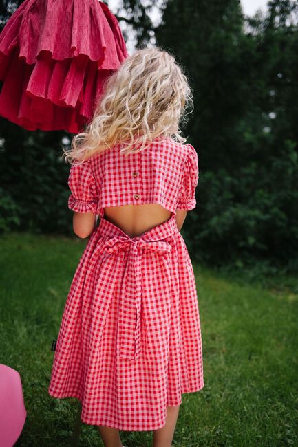 Rote DAILY BRAT Midikleid SILLY CHECKED DRESS - large