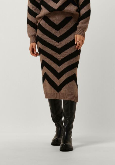 Braune Y.A.S. Midirock YASKAVALLI HW MIDI KNIT SKIRT S. - large