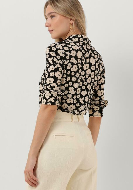 Schwarze VANILIA Blusen FLORAL POLO - large