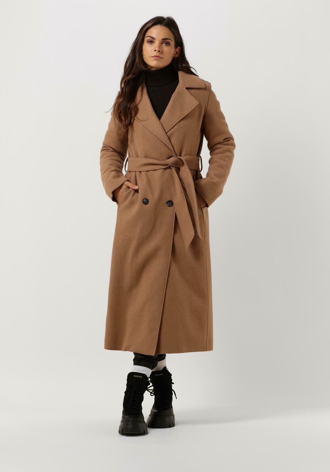 Warm belted coat top