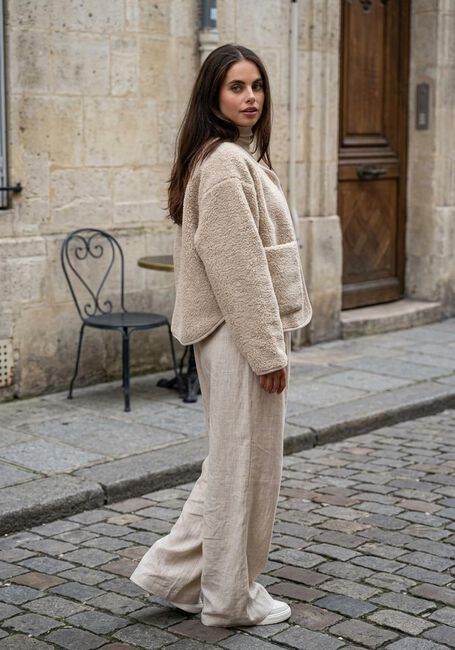 Creme KNIT-TED Teddy-Jacke TEDDIE - large
