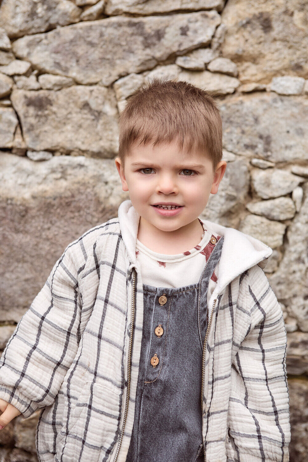 Graue PLAY UP Latzhosen DENIM JUMPSUIT - large