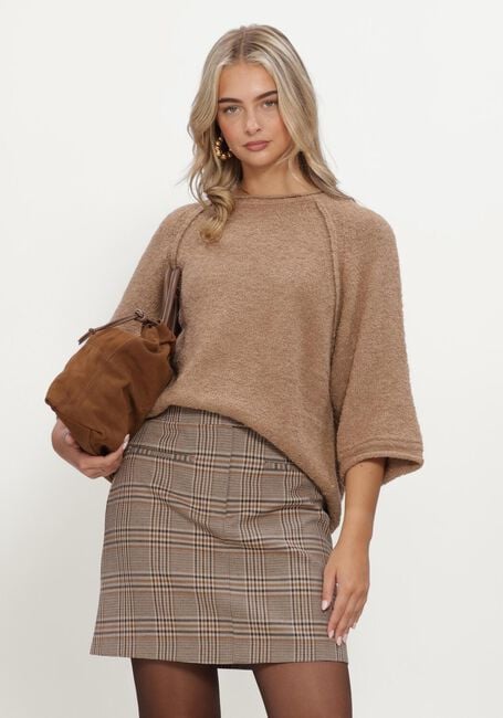Camelfarbene SIMPLE Pullover KNIT-KARM-BOU-26-3 - large