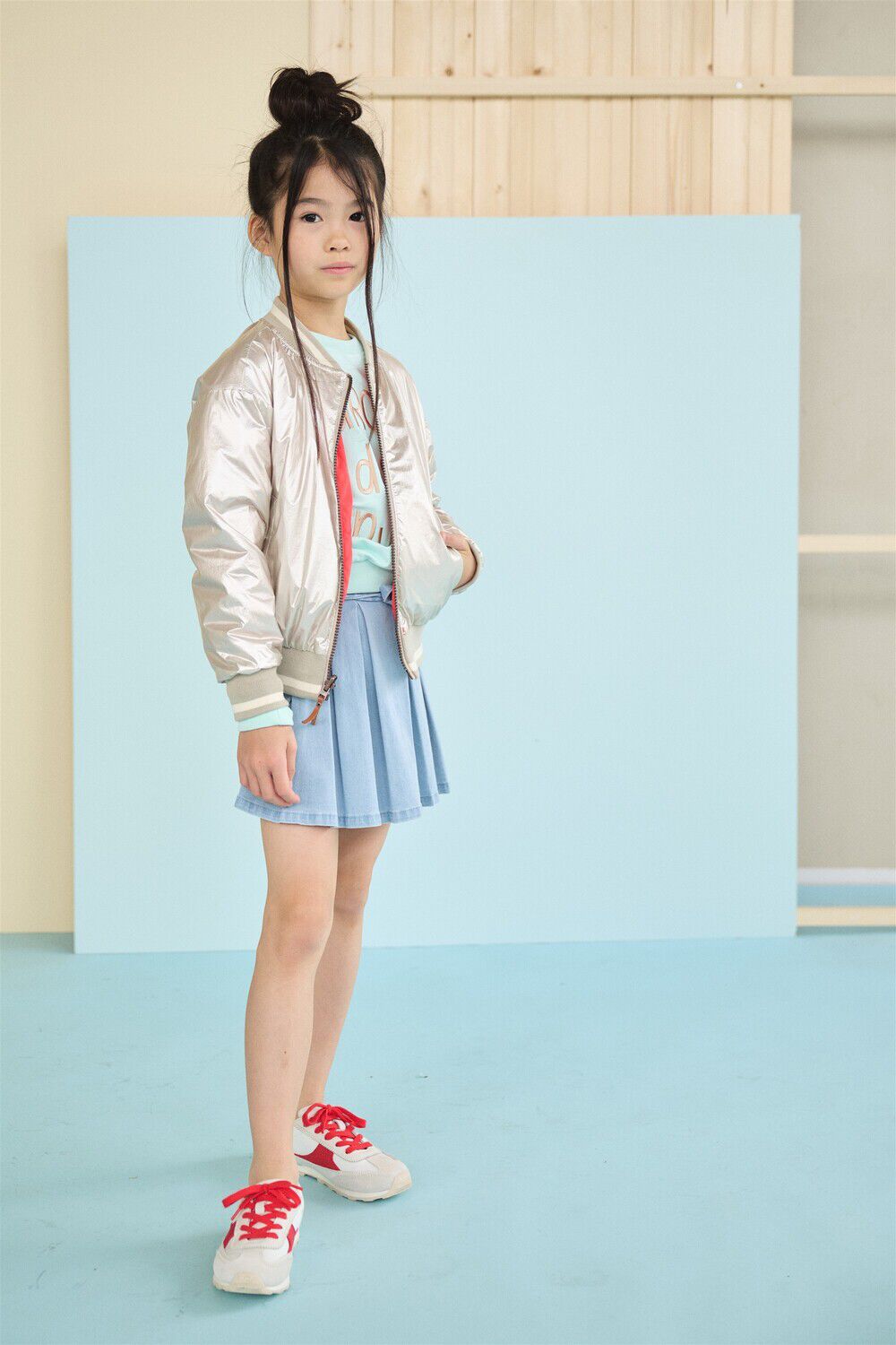 Hellblau NONO Kurze Hose SELLA DENIM SKORT - large