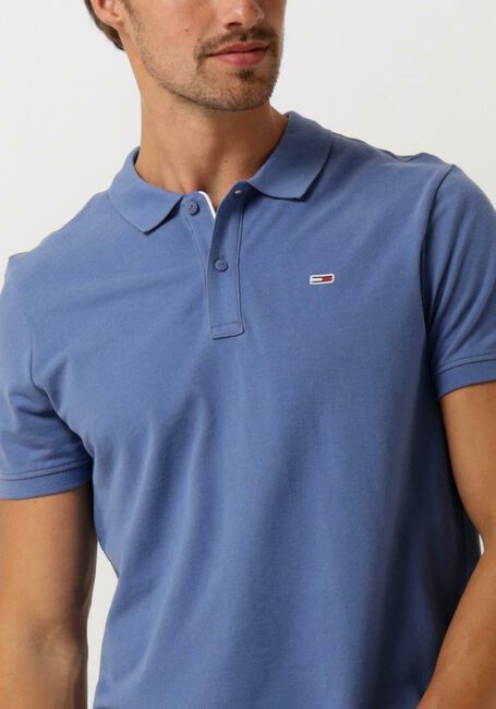 Blaue TOMMY JEANS Polo-Shirt TJM SLIM PLACKET POLO - large