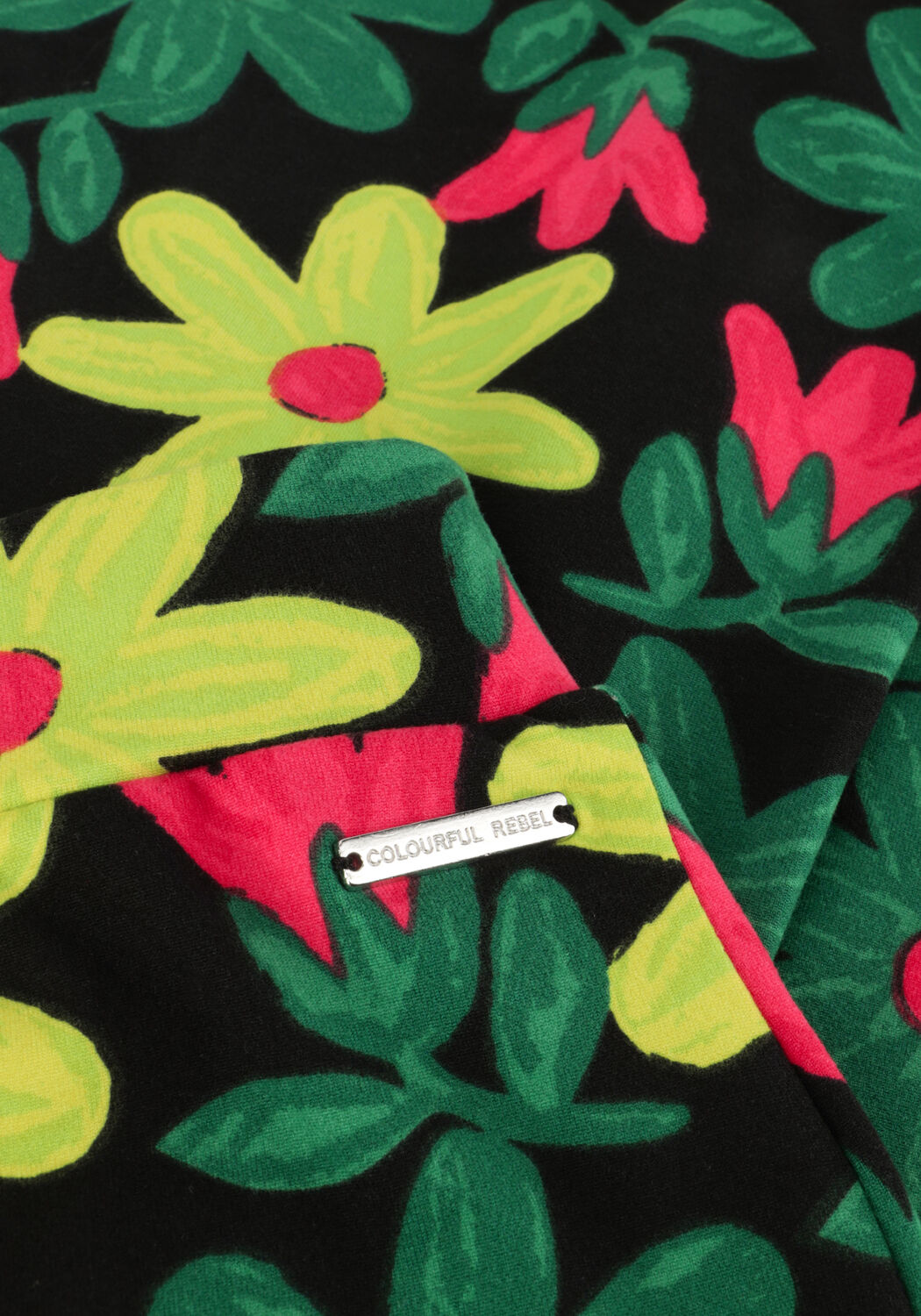 Nicht-gerade weiss COLOURFUL REBEL Schlaghose BIG FLOWER PEACHED EXTRA FLARE PANTS - large