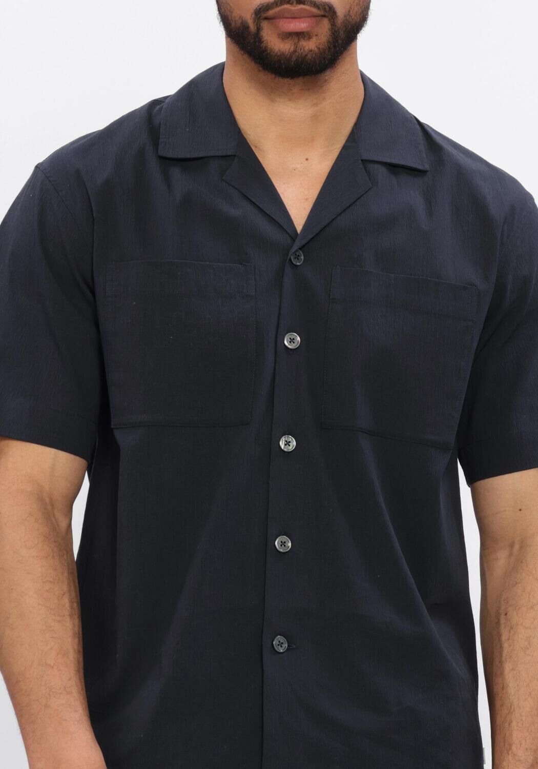 Dunkelblau JC RAGS Casual-Oberhemd CASUAL SHIRT AARON WRINKLE - large