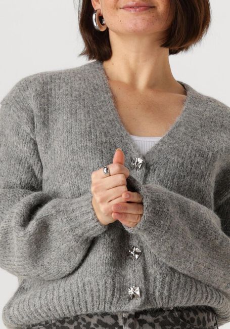 Graue Y.A.S. Strickjacke YASVIGGA LS KNIT CARDIGAN - large