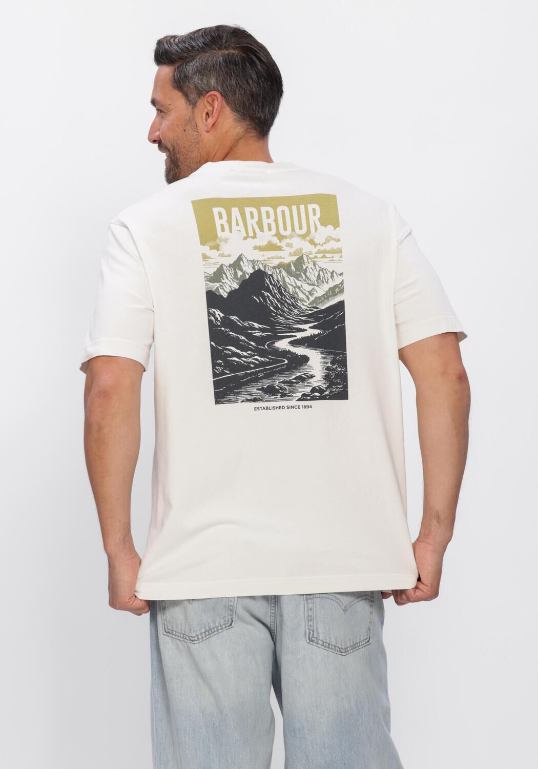 Wei&szlig;e BARBOUR T-shirt MORDEN RELAXED GRAPHIC T-SHIRT - large