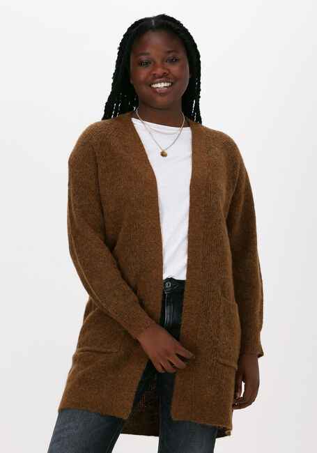 Bronzefarbene SELECTED FEMME Strickjacke SLFLULU LS KNIT LONG CARDIGAN - large