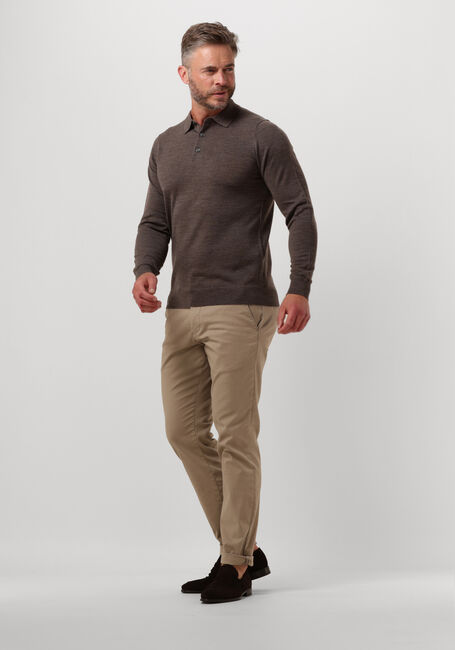 Taupe PROFUOMO Polo-Shirt POLO LONGSLEEVE - large