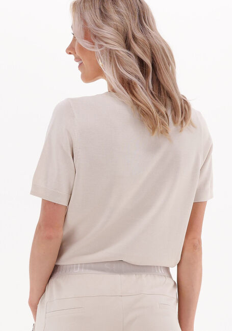 Weiße SUMMUM T-shirt KNITTED T-SHIRT VISCOSE POLYAMIDE KNIT - large