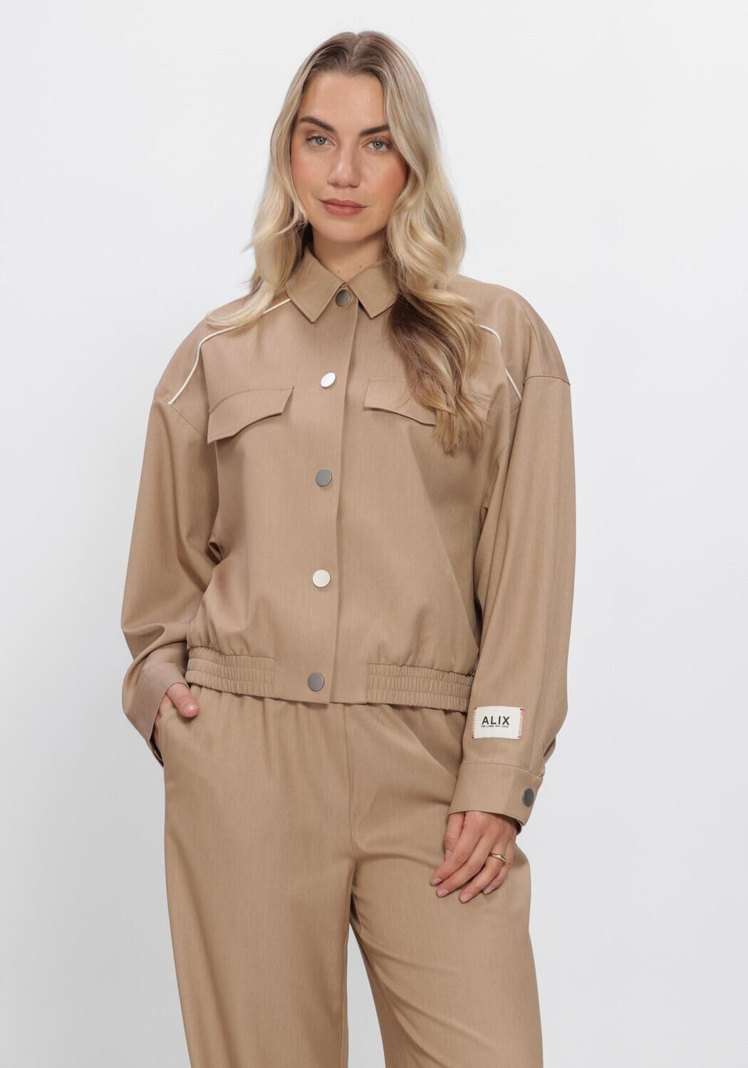 Camelfarbene ALIX THE LABEL Jacken LADIES WOVEN 2 TONE JACKET - large