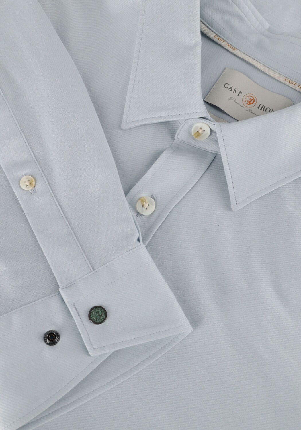 Blaue CAST IRON Casual-Oberhemd LONG SLEEVE SHIRT TWILL JERSEY 2 TONE - large