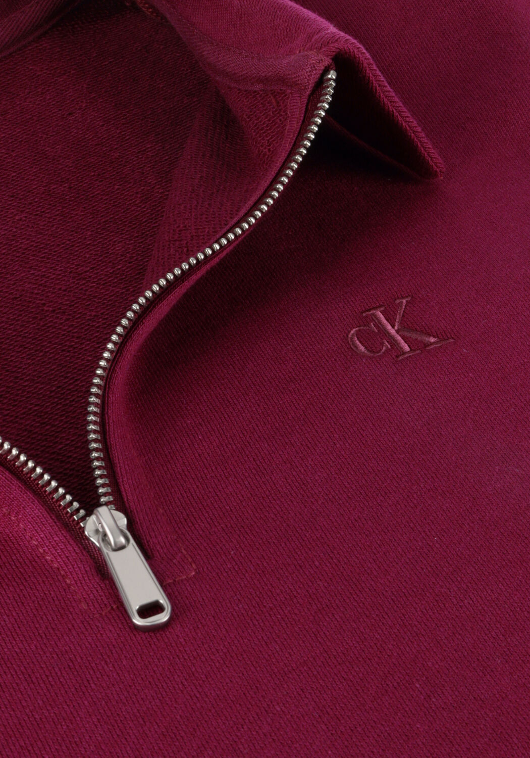 Bordeaux CALVIN KLEIN Pullover & Cardigans LS ARCHIVE TERRY 1/4 ZIP POLO SW - large