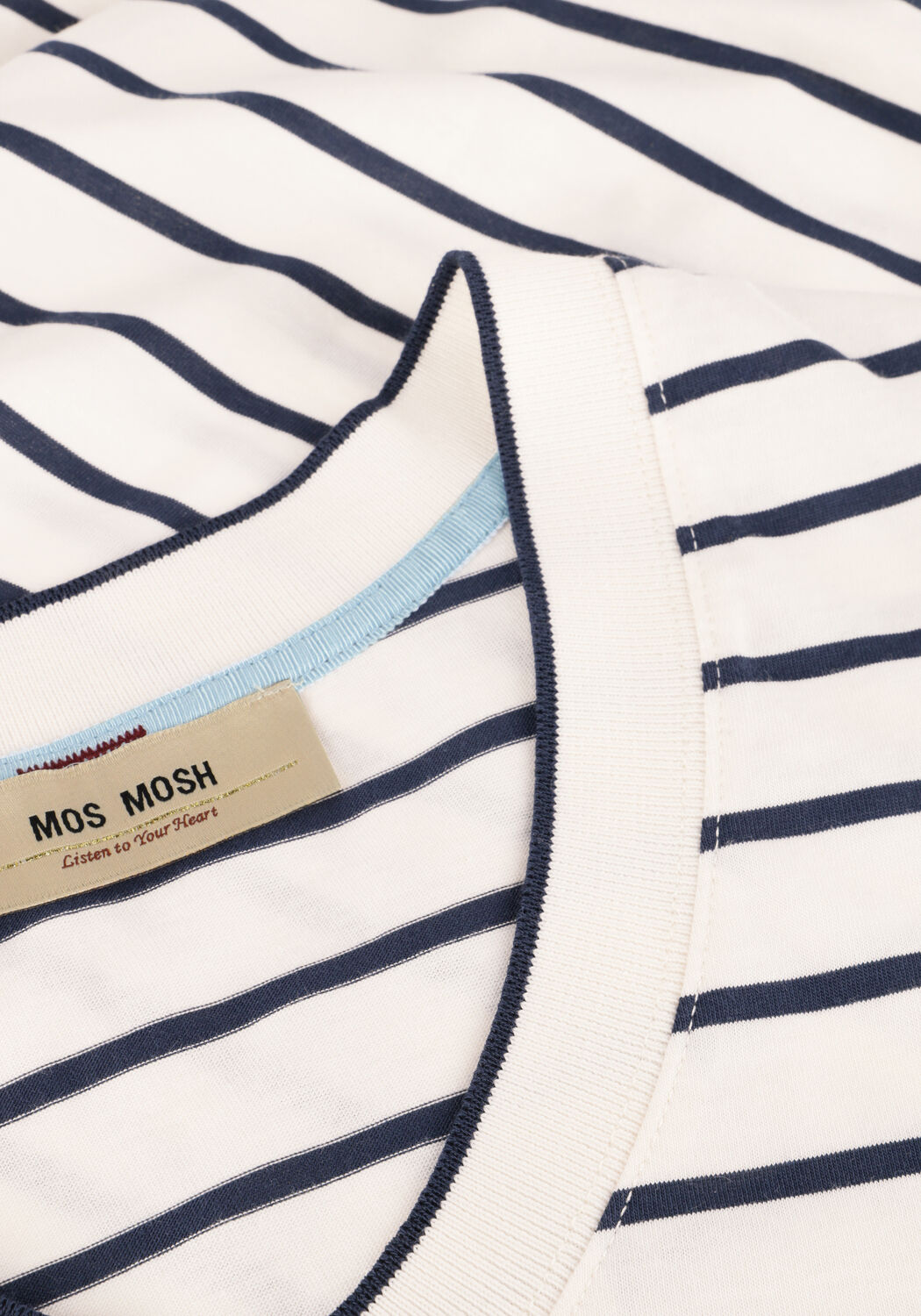 Nicht-gerade weiss MOS MOSH T-shirt MMNANI V-SS STRIPE TEE - large