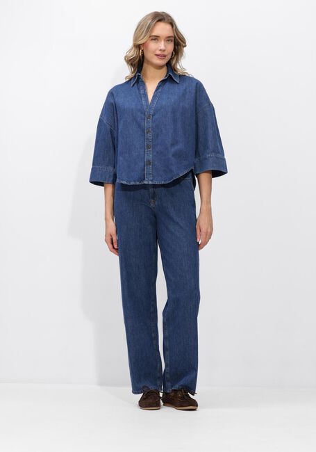 Blaue SUMMUM Blusen BLOUSE DENIM KIMONO LIGHT COTTON TWILL - large