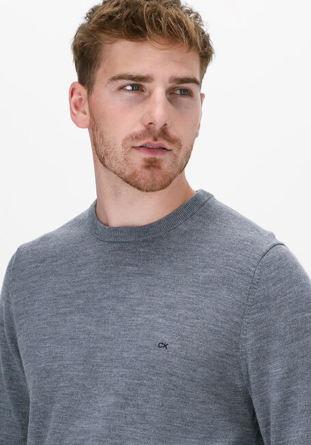 Graue CALVIN KLEIN Pullover SUPERIOR WOOL CREW NECK SWEATE - large