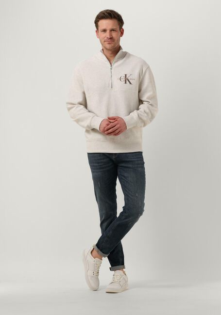 Hellgrau CALVIN KLEIN Pullover MONOLOGO WAFFLE HALF ZIP HWK - large