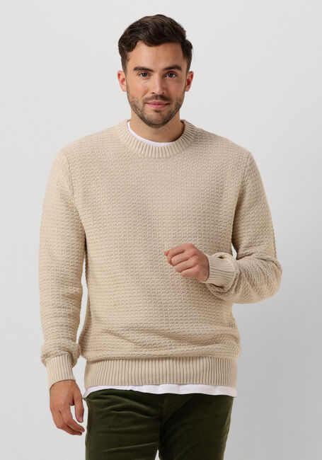 Beige SELECTED MEN Pullover SLHTHIM LS KNIT STRUCTURE CREW - large
