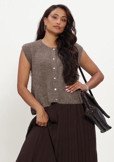 Braune MODSTR&Ouml;M Strickjacke CRISMD VEST - large