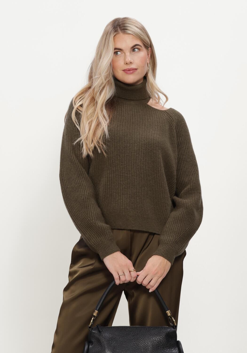 Dunkelgr&uuml;n DANTE6 Pullover MARENNA ASYMMETRICAL SWEATER - large