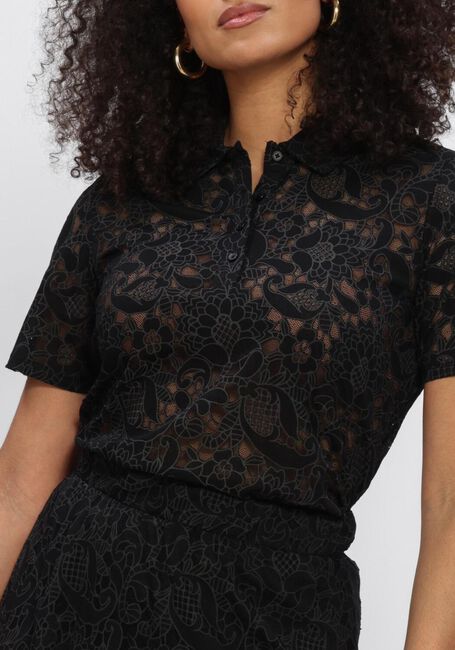 Schwarze OBJECT Top OBJBIANCA S/S LO POLO TOP - large