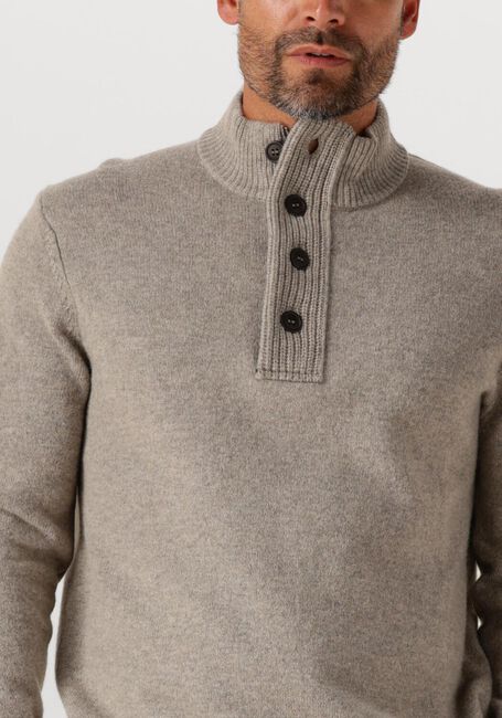 Beige BARBOUR Pullover ESSENTIAL PATCH HALF ZIP KNITTED JUMPER - large