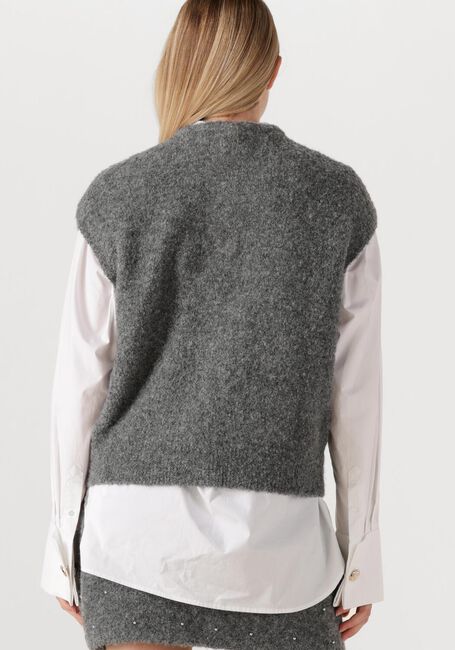 Graue STUDIO AR Strickjacke IDONY STUDS BOUCLE KNIT - large