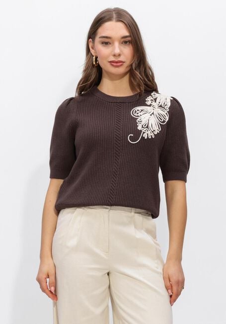 Braune OBJECT Pullover OBJSTAR S/S RE KNIT PULLOVER - large